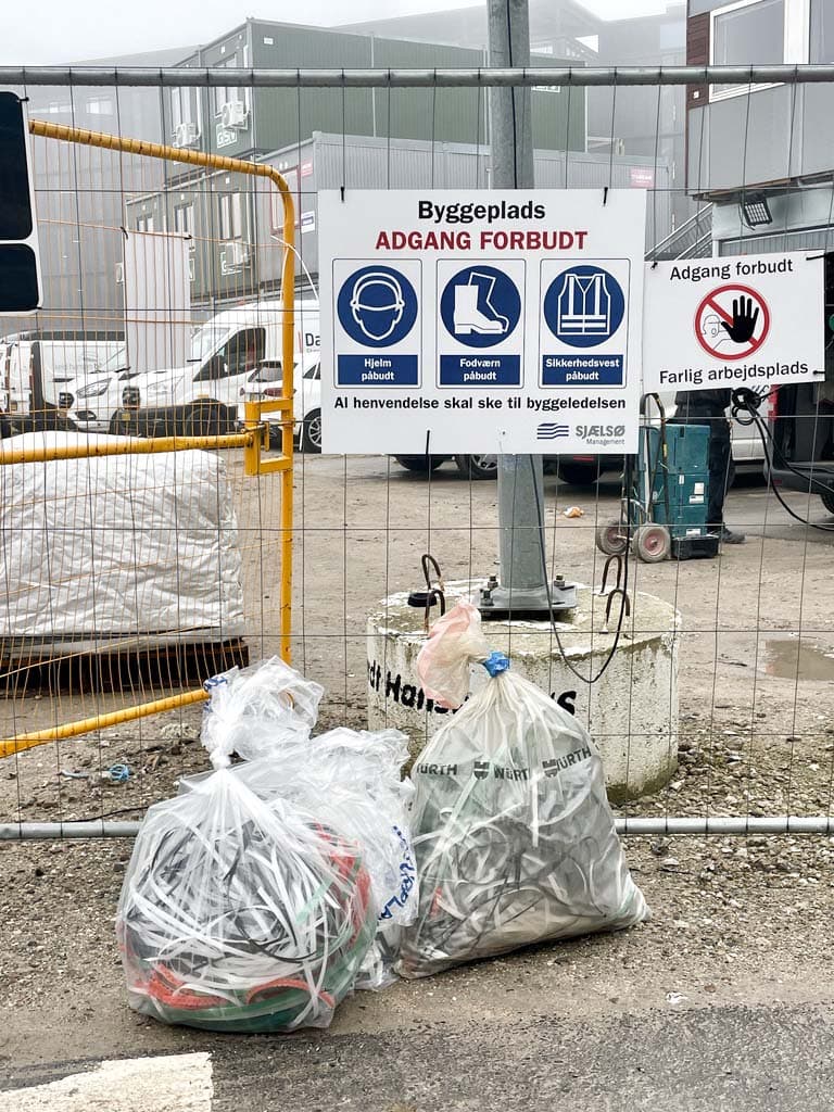 Restaffald fra byggeplads